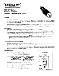 Thumbnail of document Manual - PSW-801 OEM Mechanical Pressure Switch for Harsh Environments